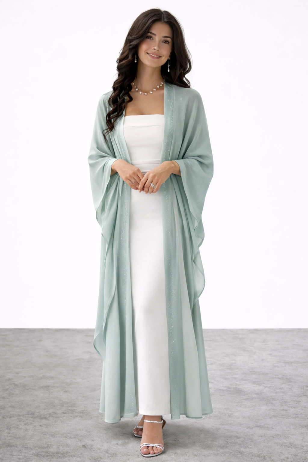 Mint Green Chiffon Abaya