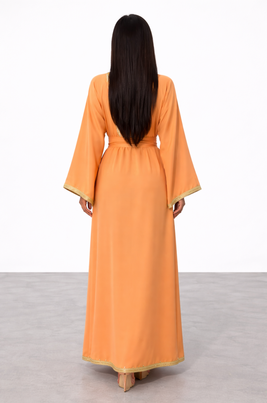 Pearl Orange Abaya
